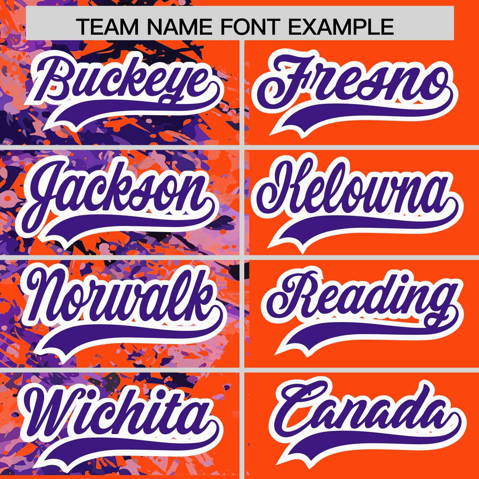 Custom Orange Purple Split Personalized Graffiti Raglan Sleeve Authentic Baseball Jersey