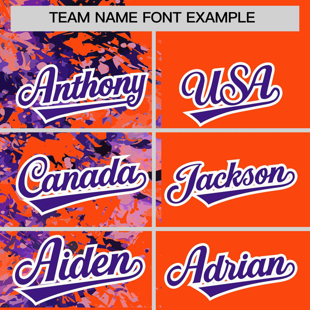 Custom Orange Purple Split Personalized Graffiti Raglan Sleeve Authentic Baseball Jersey