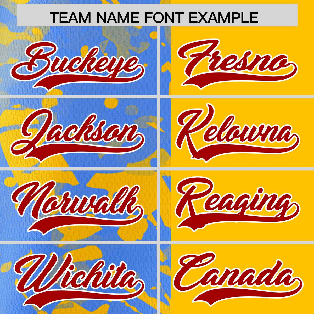 Custom Yellow Powder Blue Split Personalized Graffiti Raglan Sleeve Authentic Baseball Jersey