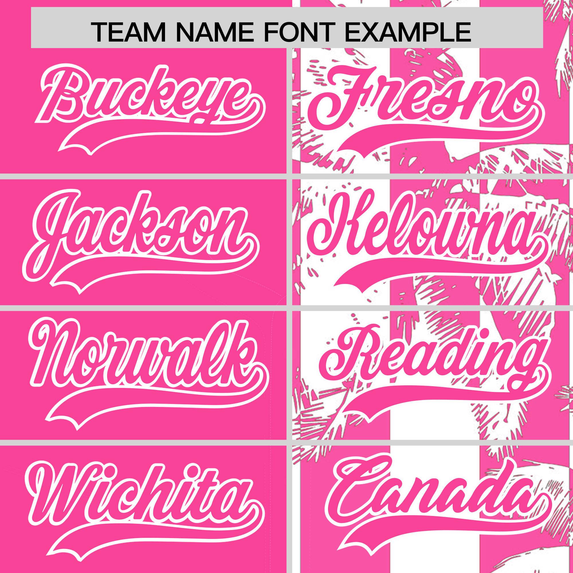 Custom Pink White Split Fashion Coconut Tree Design Authentic Baseball Jersey