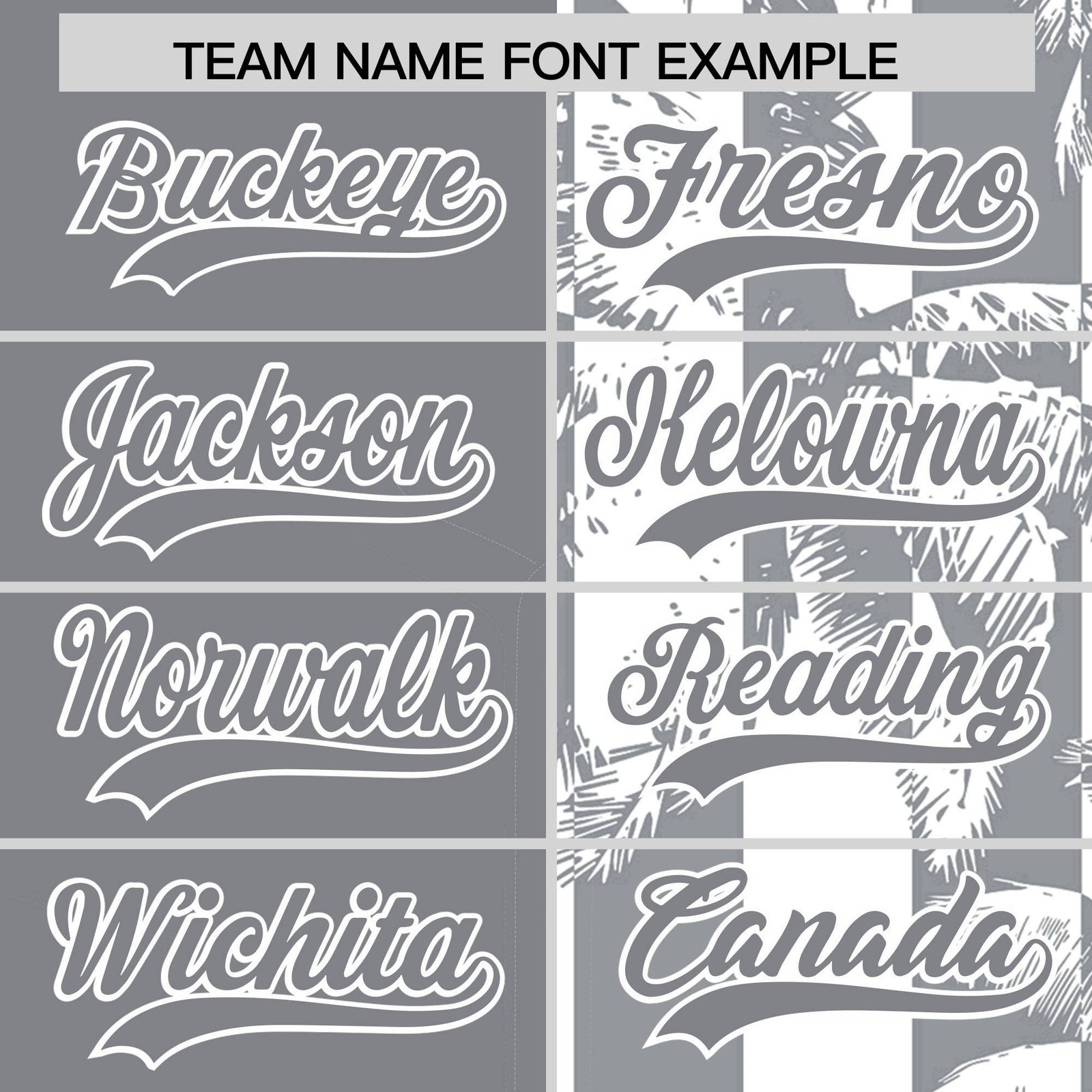 Custom Gray White Split Fashion Coconut Tree Design Authentic Baseball Jersey