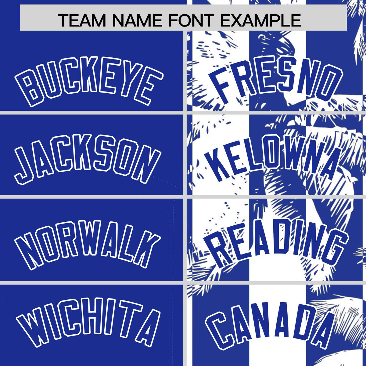 Custom Royal White Split Fashion Coconut Tree Design Authentic Baseball Jersey