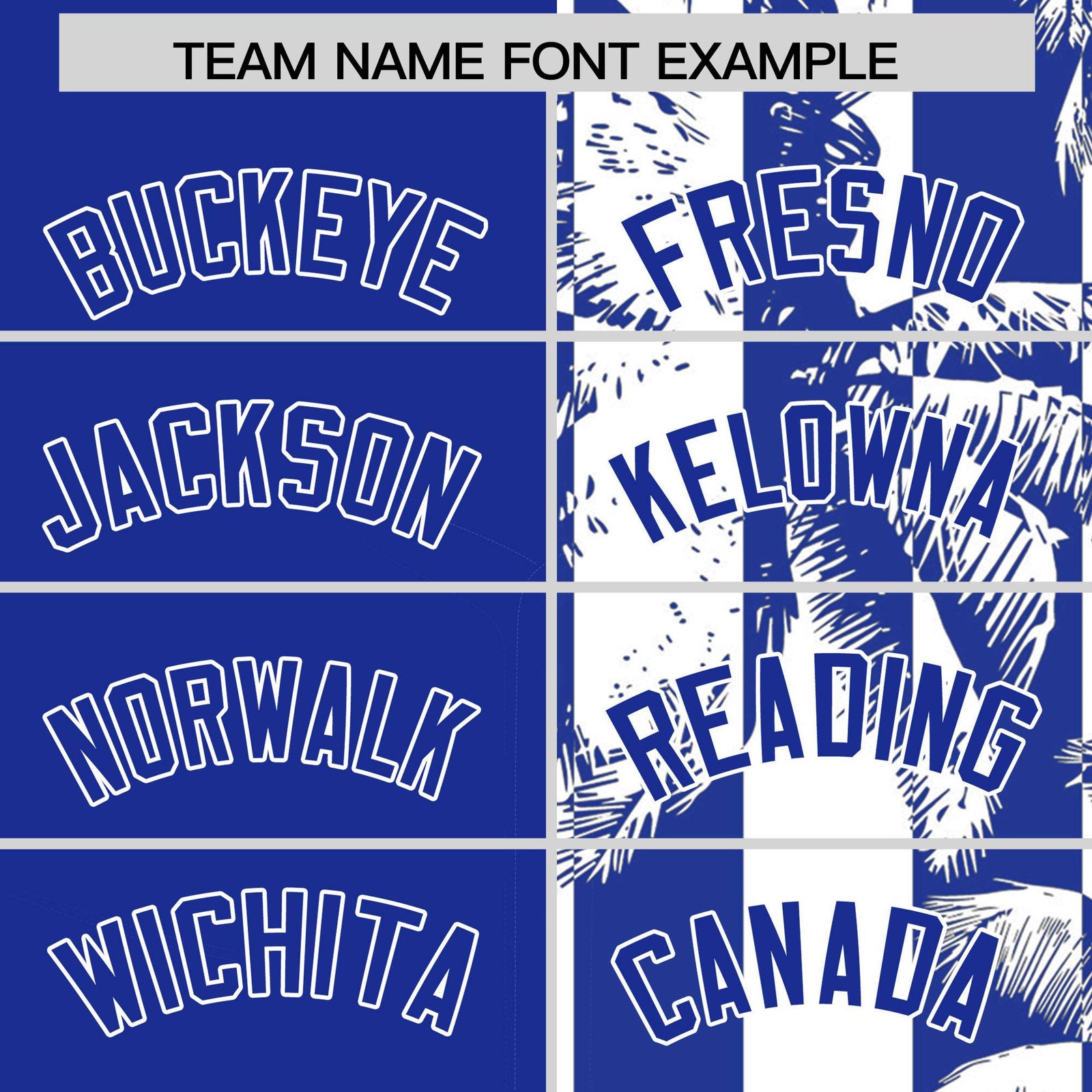 Custom Royal White Split Fashion Coconut Tree Design Authentic Baseball Jersey