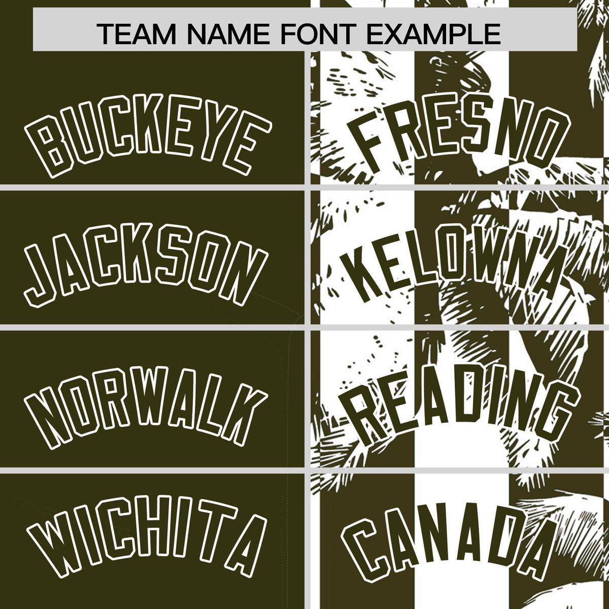 Custom Olive White Split Fashion Coconut Tree Design Authentic Baseball Jersey