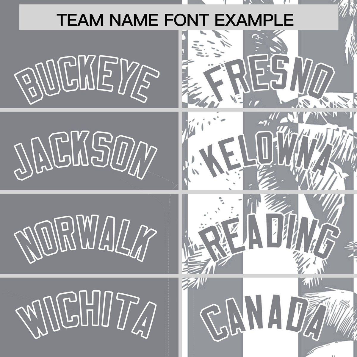 Custom Gray White Split Fashion Coconut Tree Design Authentic Baseball Jersey