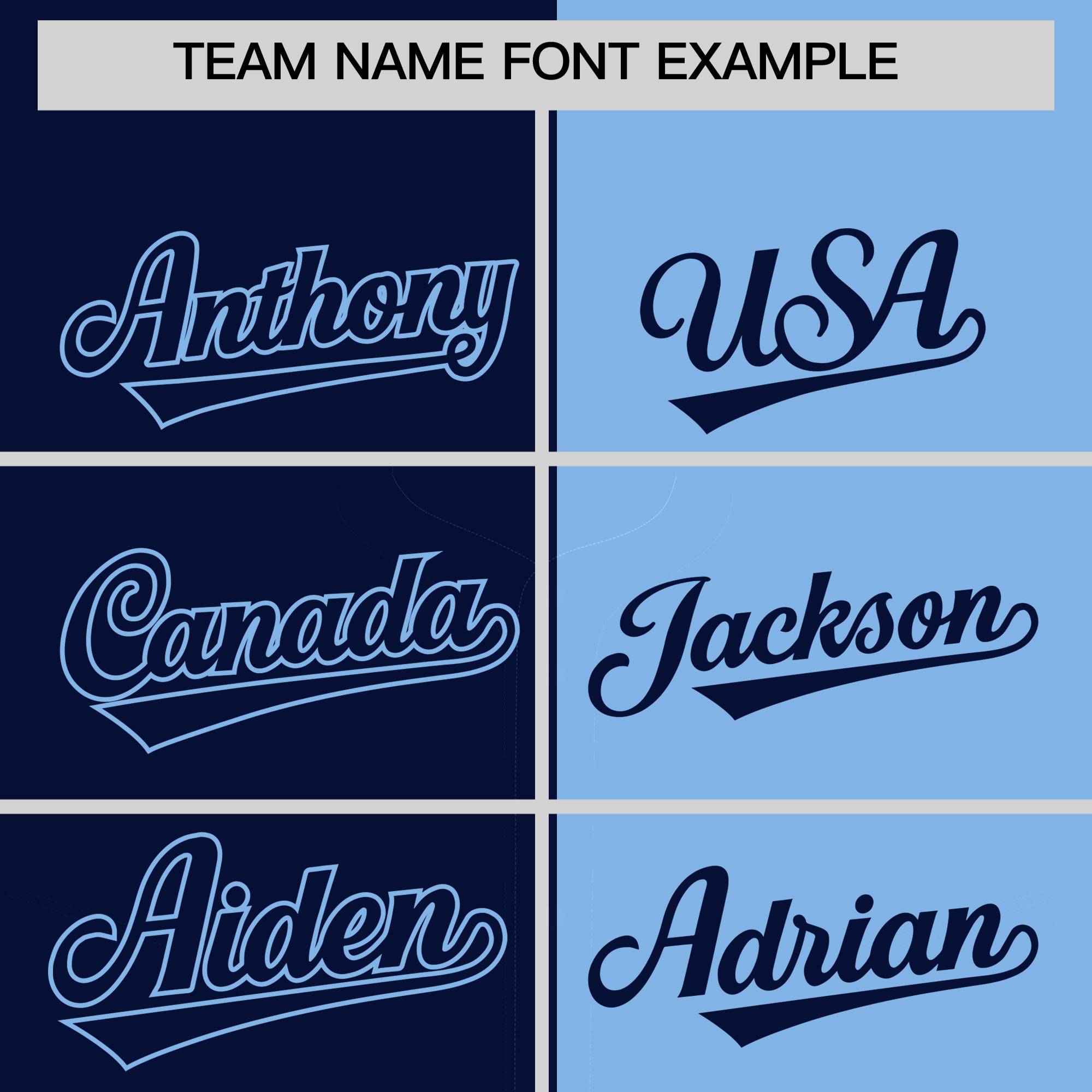 Custom Navy Powder Blue Split Fashion Coconut Tree Design Authentic Baseball Jersey