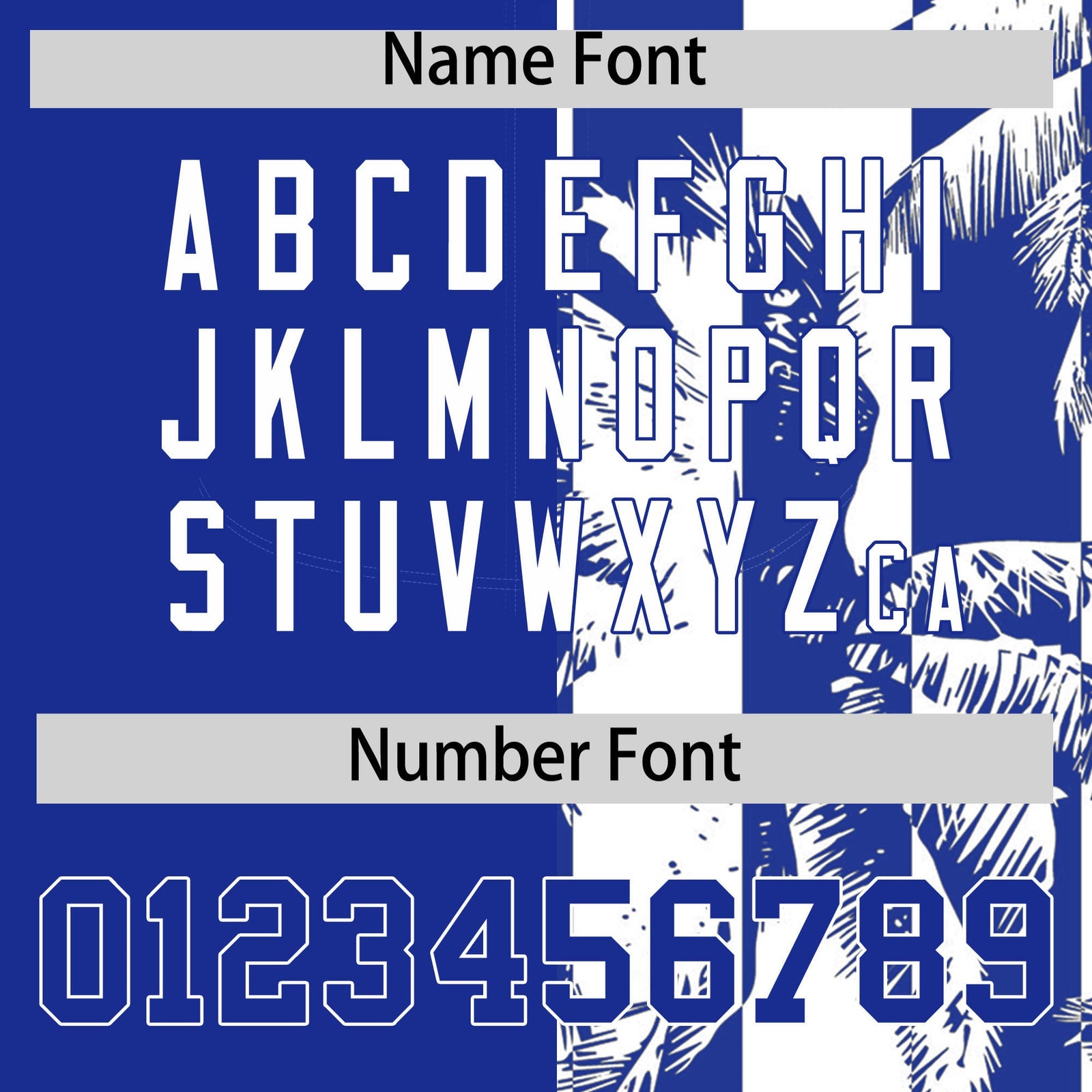 Custom Royal White Split Fashion Coconut Tree Design Authentic Baseball Jersey