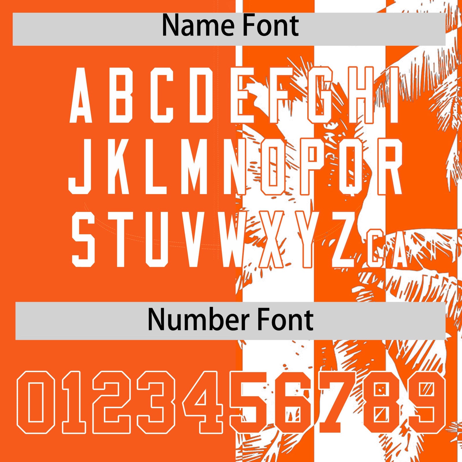 Custom Orange White Split Fashion Coconut Tree Design Authentic Baseball Jersey