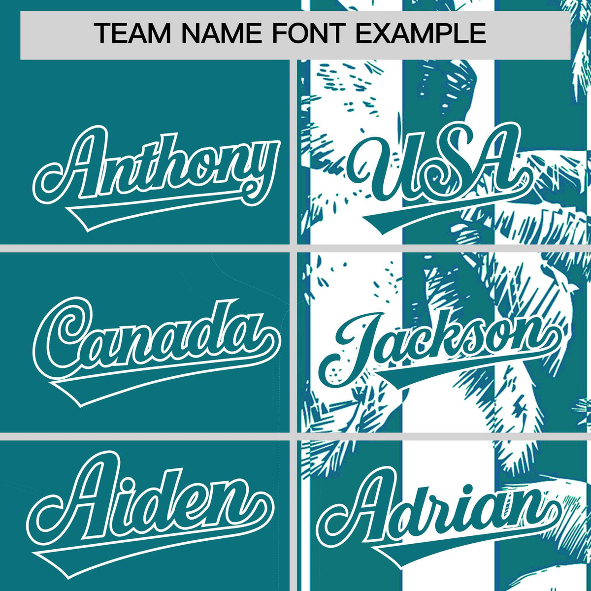 Custom Aqua White Split Fashion Coconut Tree Design Authentic Baseball Jersey