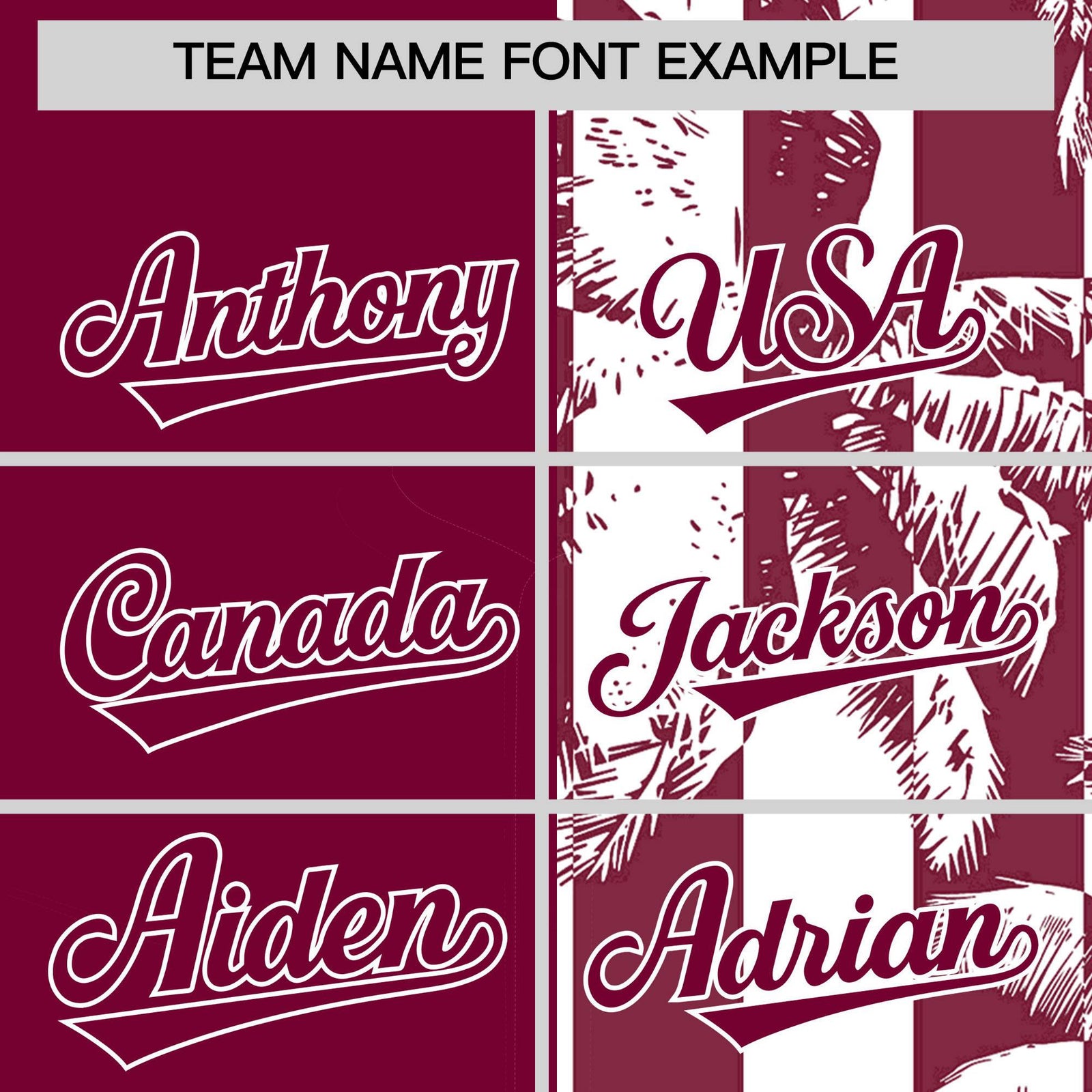 Custom Crimson White Split Fashion Coconut Tree Design Authentic Baseball Jersey