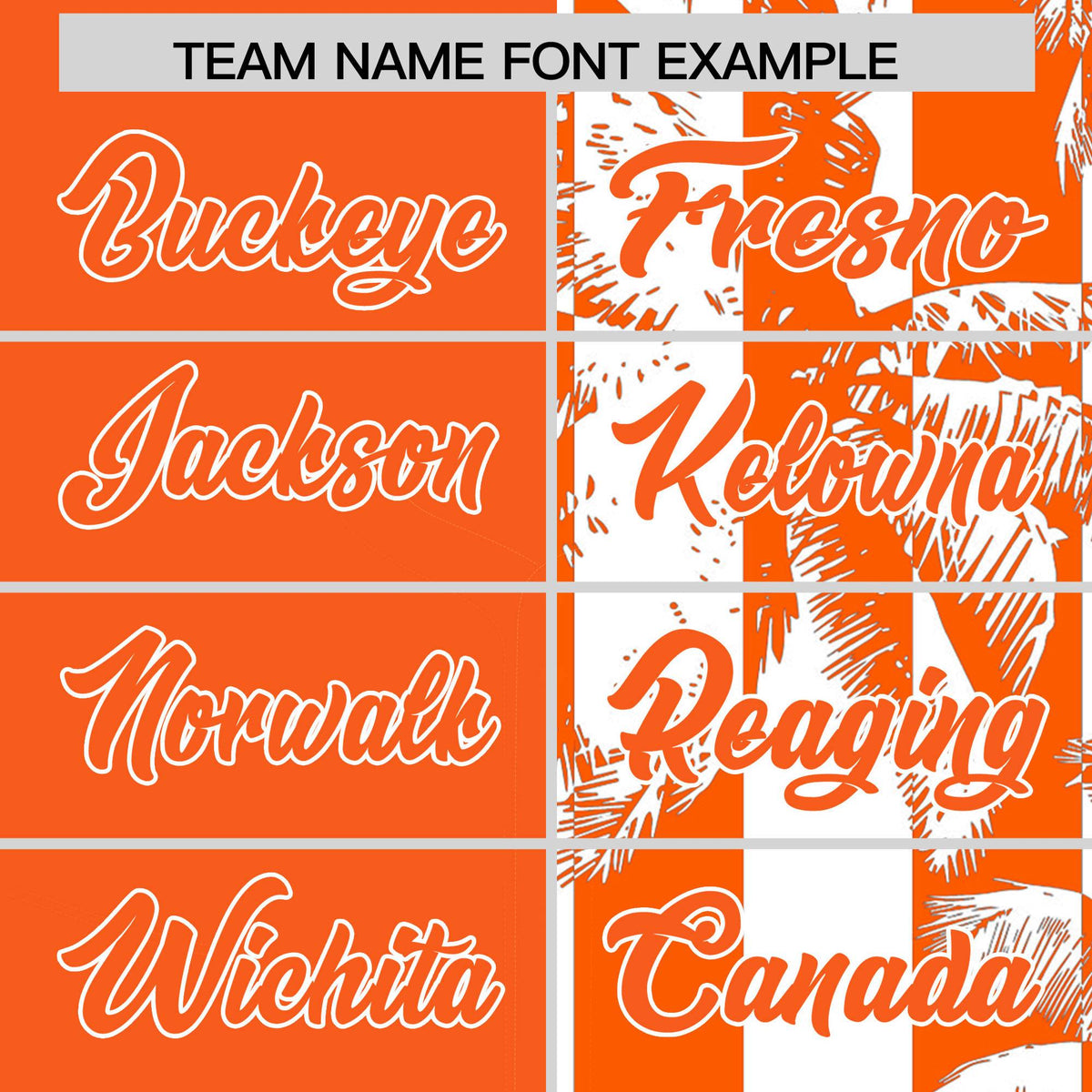 Custom Orange White Split Fashion Coconut Tree Design Authentic Baseball Jersey