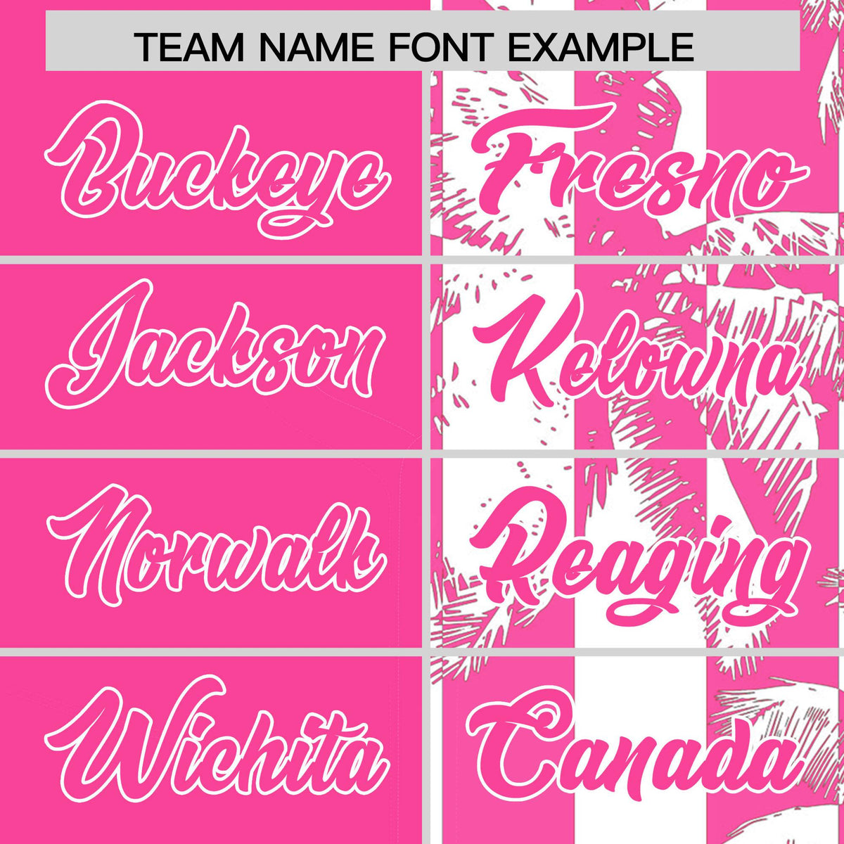 Custom Pink White Split Fashion Coconut Tree Design Authentic Baseball Jersey