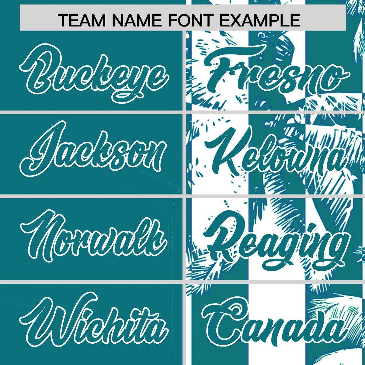 Custom Aqua White Split Fashion Coconut Tree Design Authentic Baseball Jersey