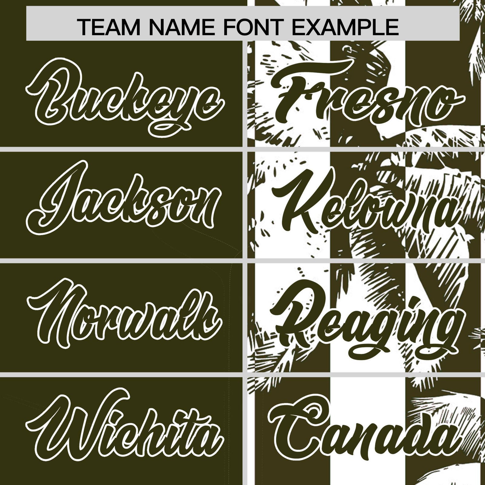 Custom Olive White Split Fashion Coconut Tree Design Authentic Baseball Jersey