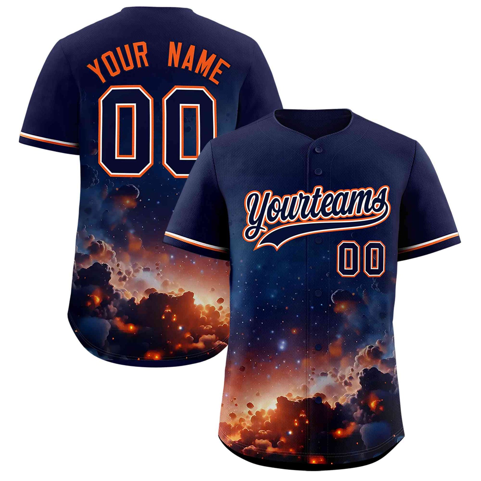 Custom Navy Personalized Starburst Pattern Authentic Baseball Jersey
