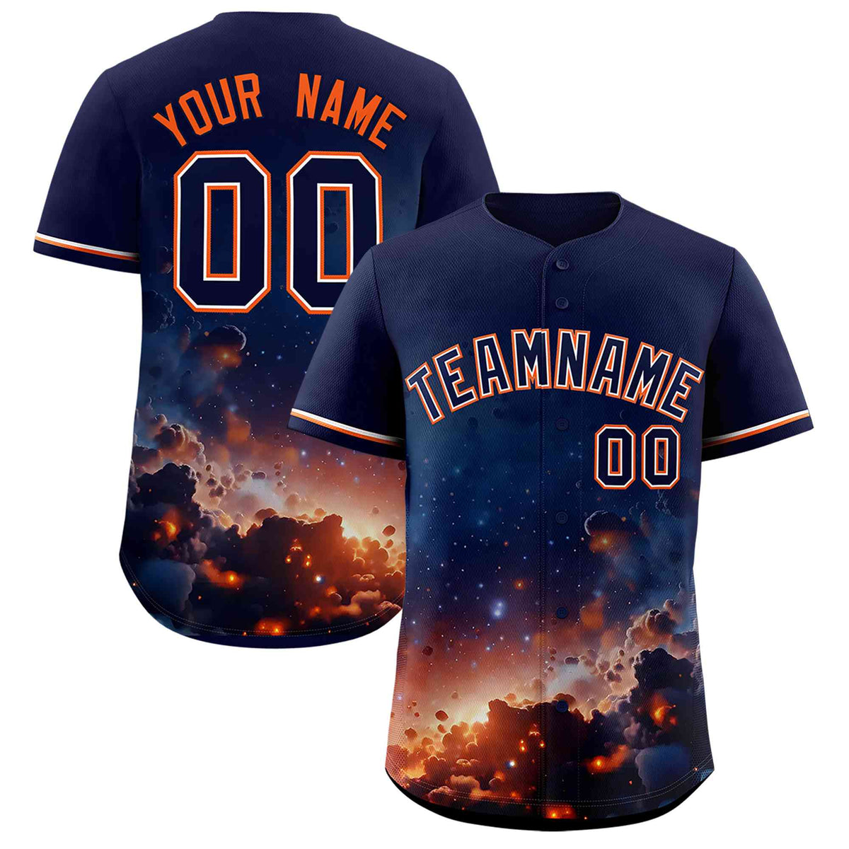 Custom Navy Personalized Starburst Pattern Authentic Baseball Jersey