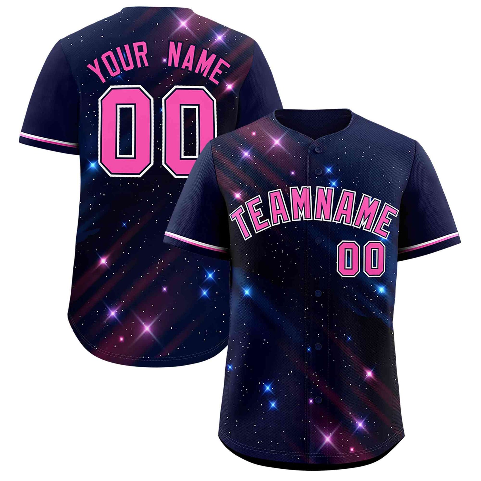 Custom Navy Personalized Starburst Pattern Authentic Baseball Jersey