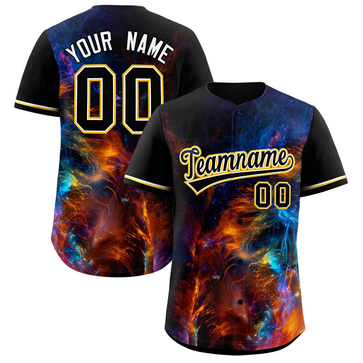 Custom Black Personalized Starburst Pattern Authentic Baseball Jersey