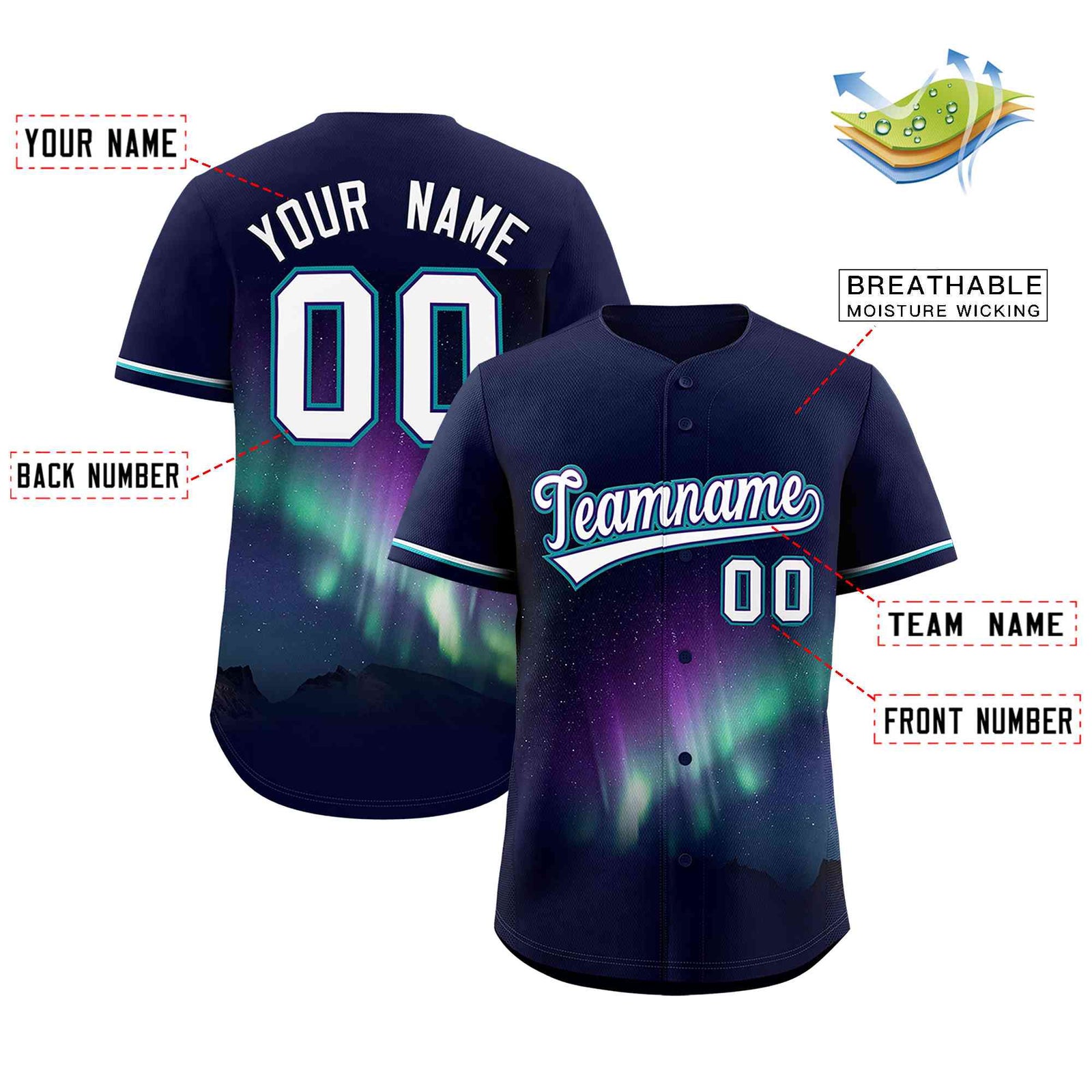 Custom Navy Personalized Starburst Pattern Authentic Baseball Jersey