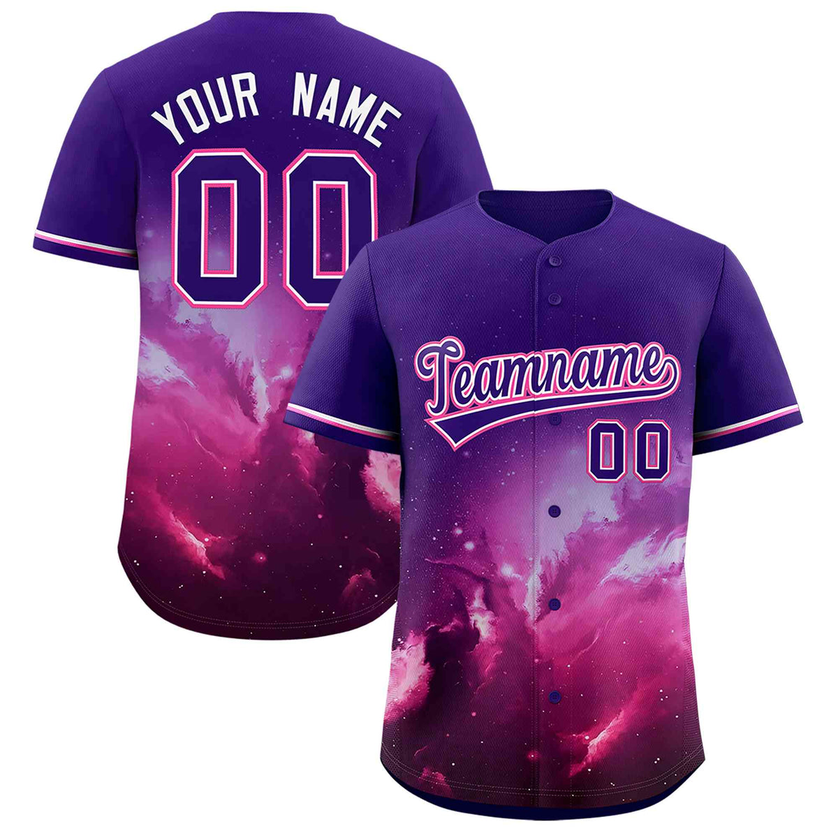 Custom Purple Personalized Starburst Pattern Authentic Baseball Jersey