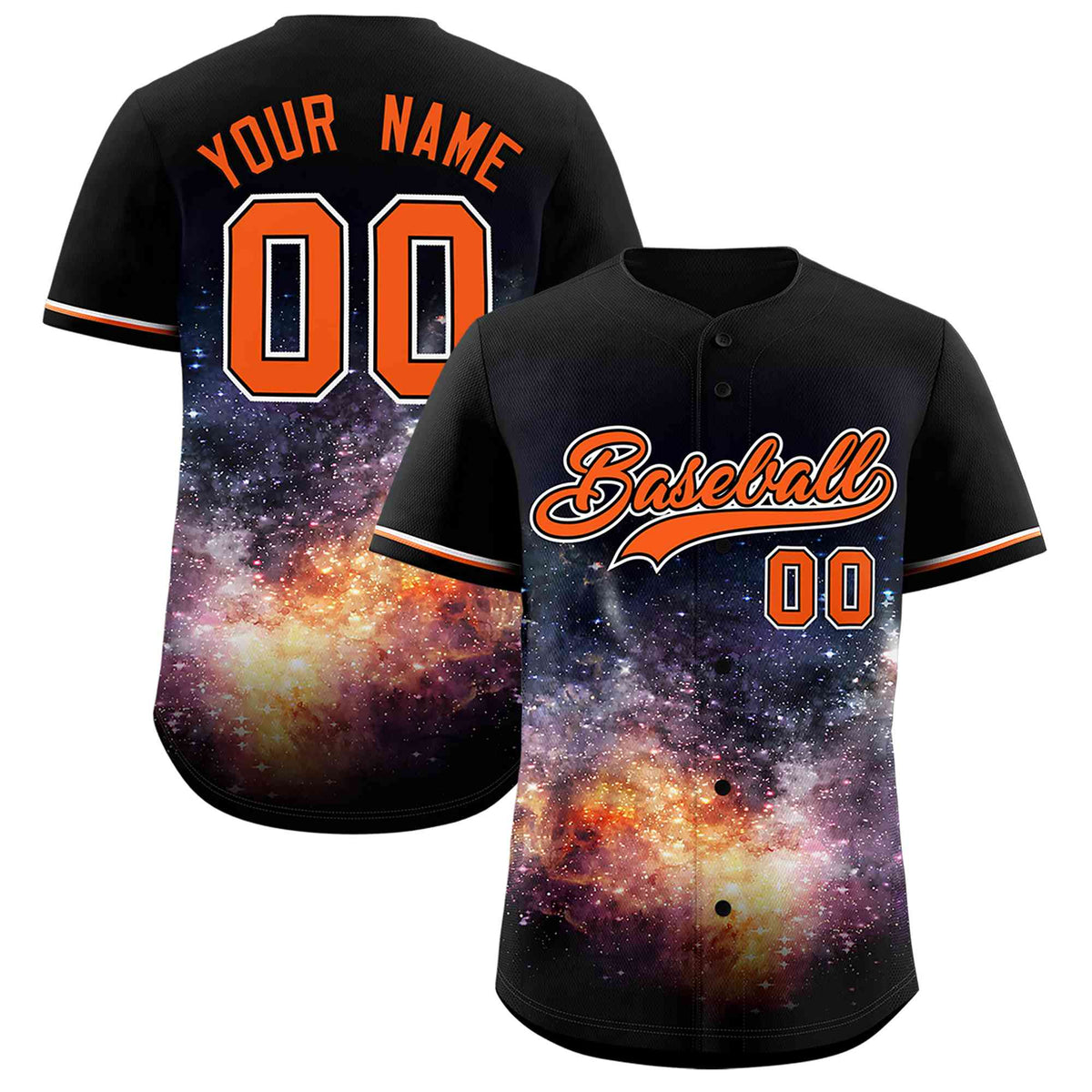 Custom Black Personalized Starburst Pattern Authentic Baseball Jersey