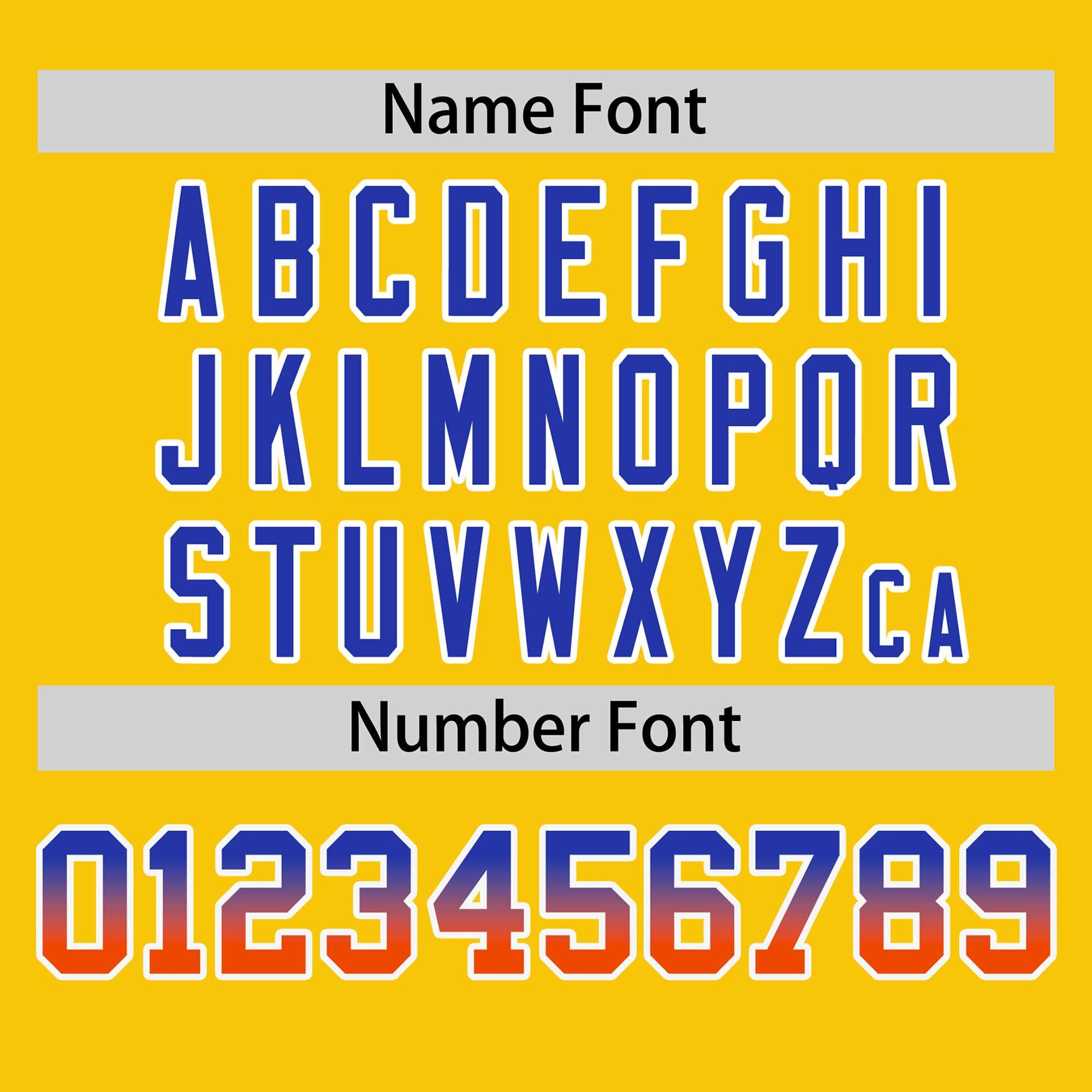 Custom Gold Royal-Orange Personalized Gradient Font And Side Design Authentic Baseball Jersey