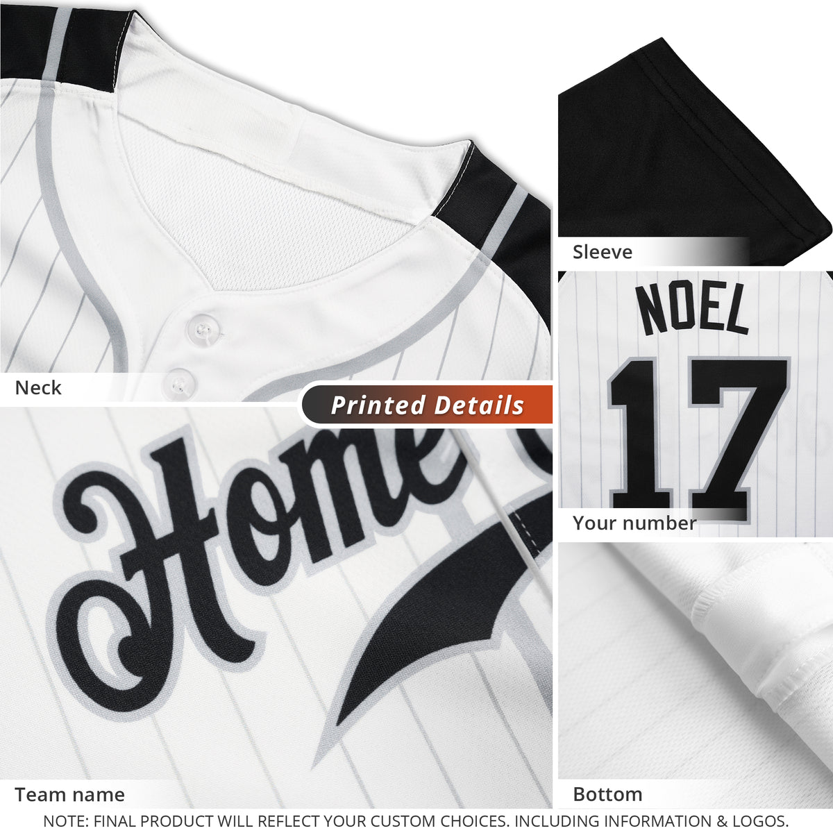 Custom White Black-Gray Stripe Fashion Raglan Sleeves Authentic Baseball Jersey