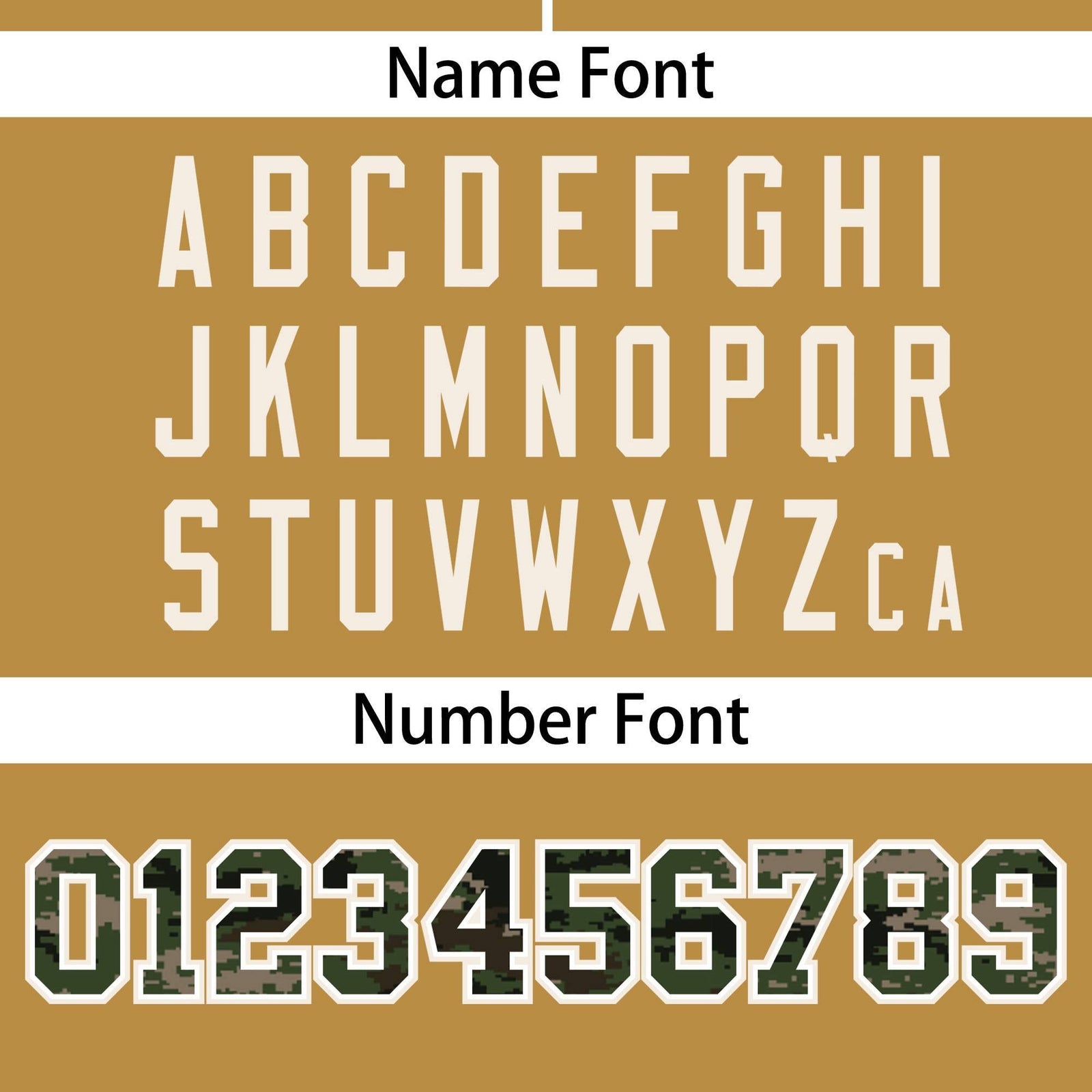 Custom Old Gold Personalized Camo Font Authentic Baseball Jersey