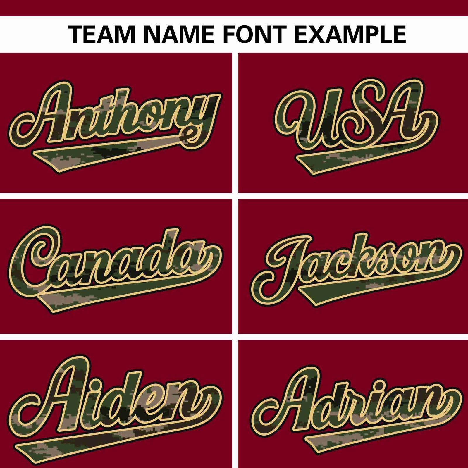 Custom Crimson Personalized Camo Font Authentic Baseball Jersey