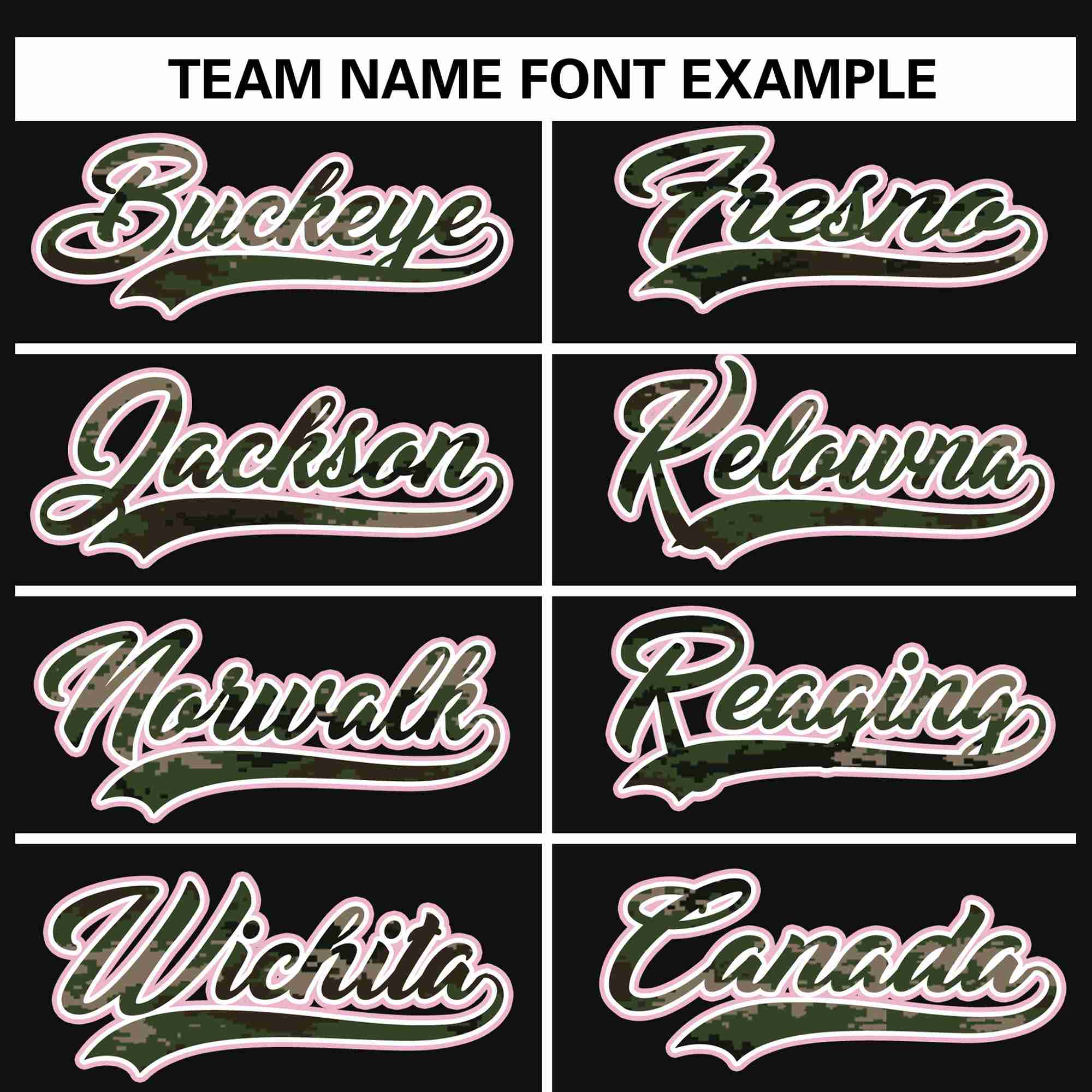 Custom Black Personalized Camo Font Authentic Baseball Jersey