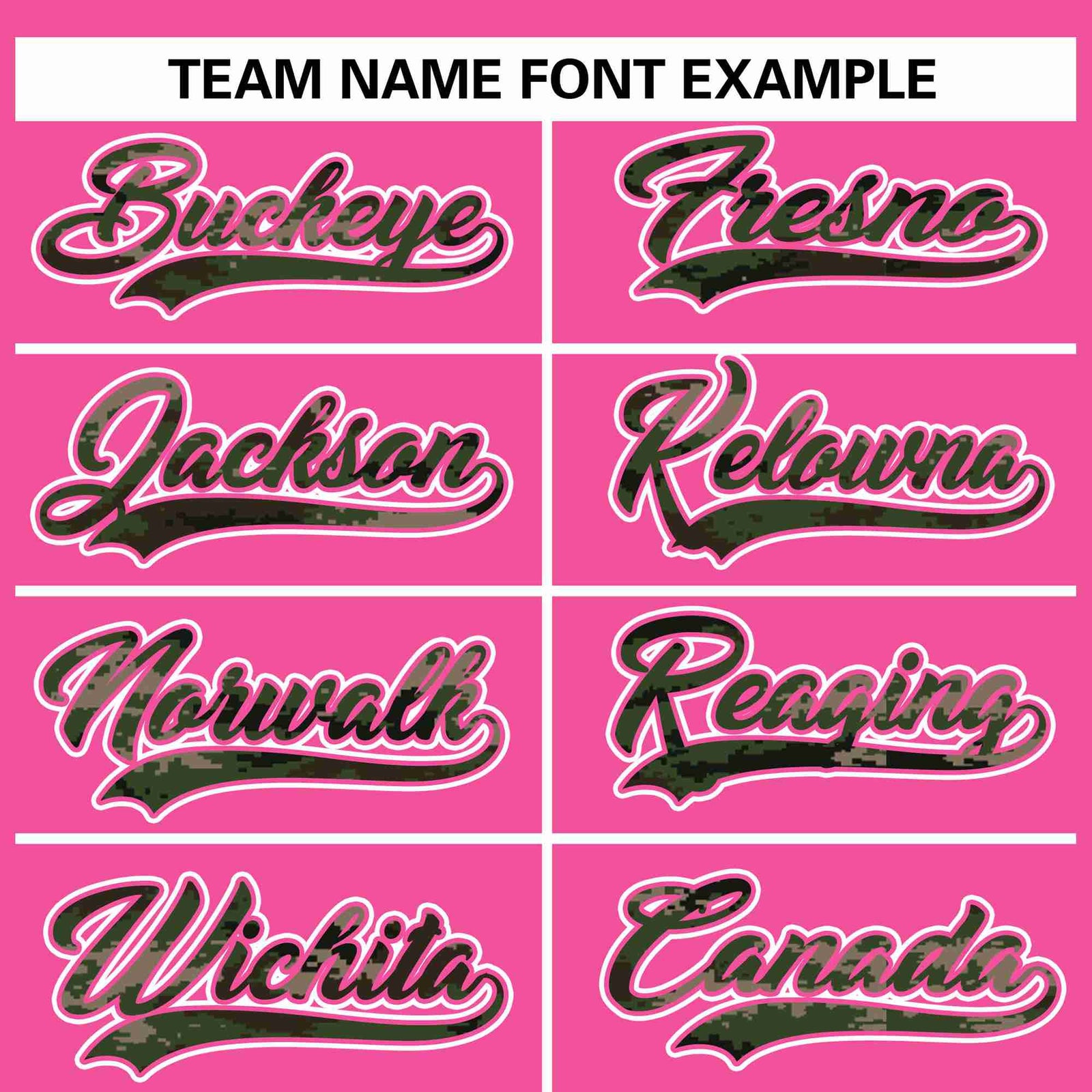 Custom Pink Personalized Camo Font Authentic Baseball Jersey