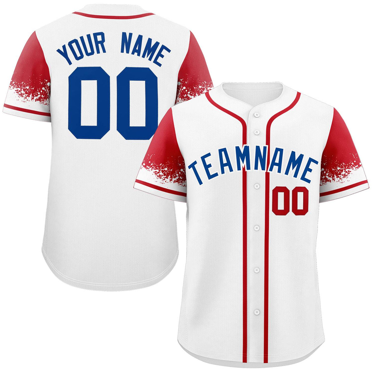 Custom White Red Personalized Raglan Sleeves Design Authentic Baseball Jersey