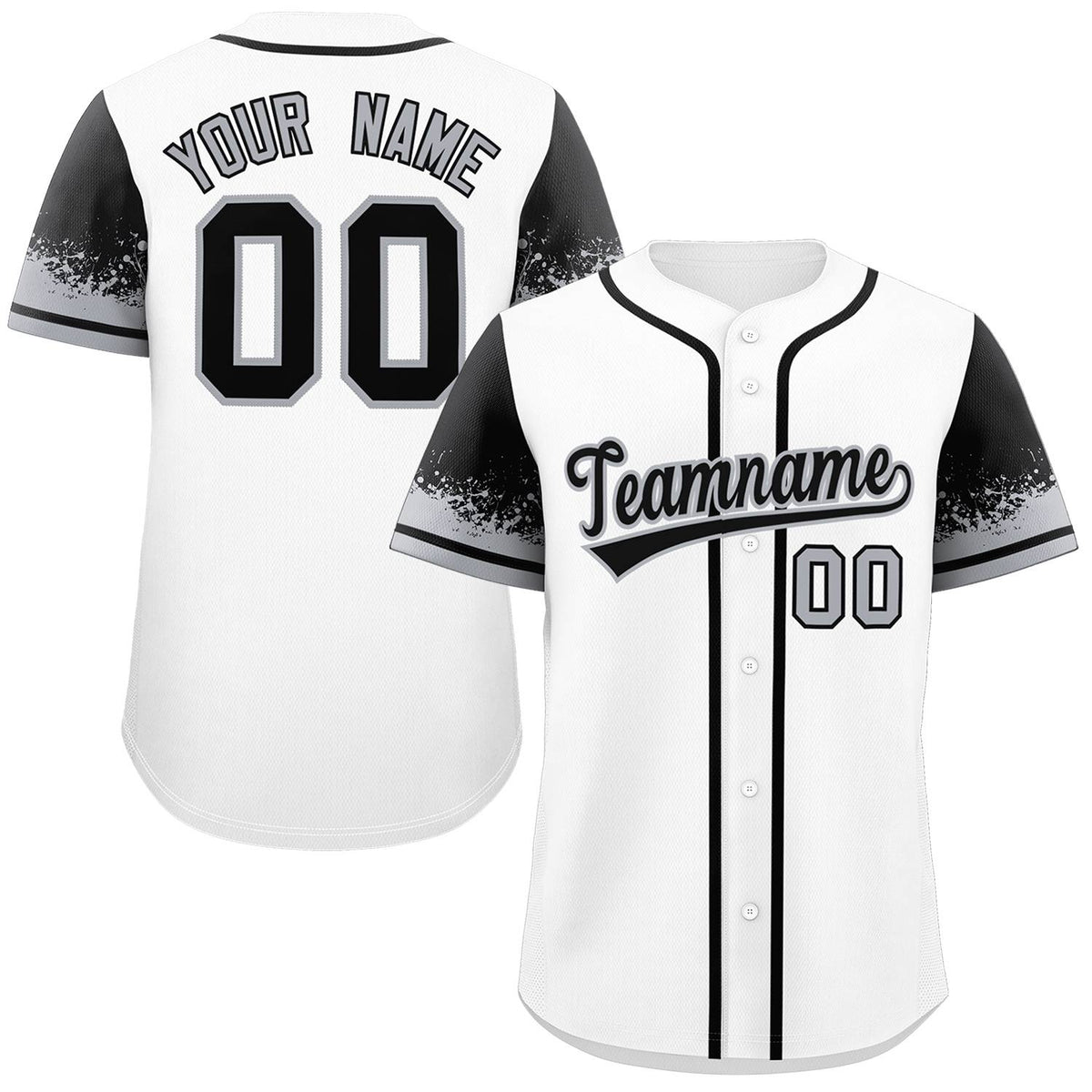 Custom White Black Personalized Raglan Sleeves Design Authentic Baseball Jersey