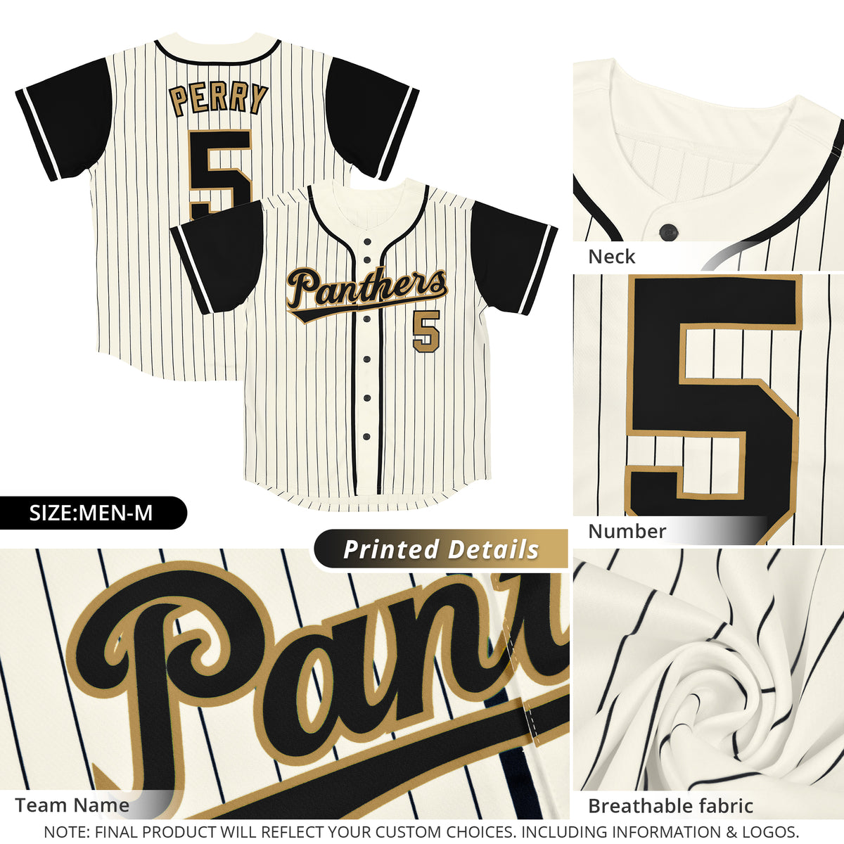 Custom Cream Black Stripe Fashion Raglan Sleeves Authentic Baseball Jersey