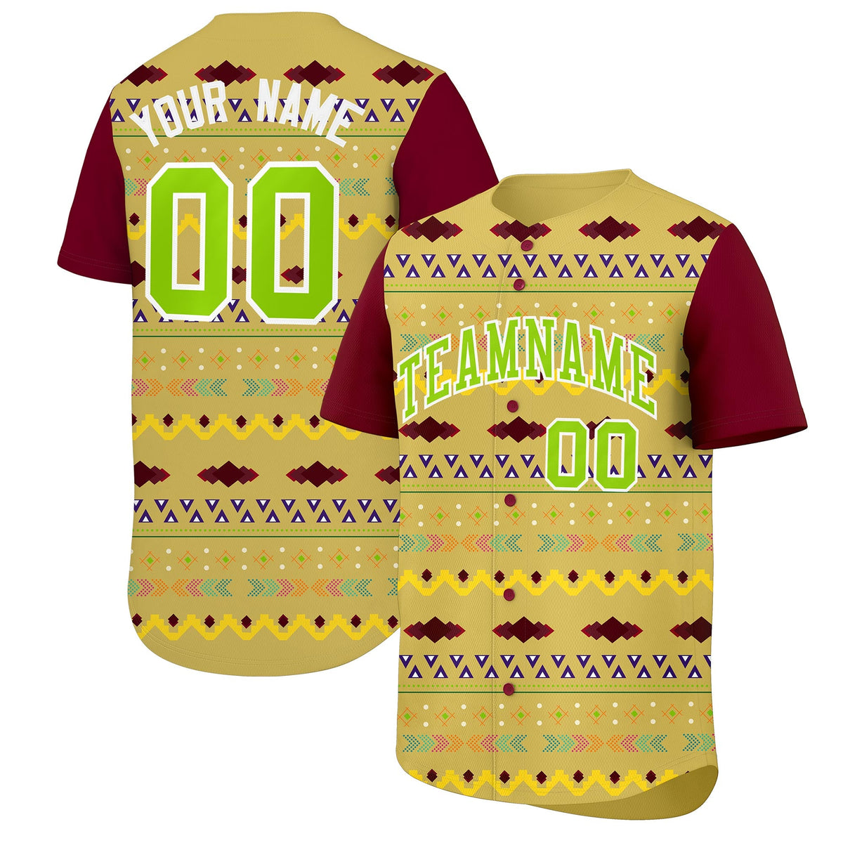 Custom Old Gold Crimson White Mexican style Lightweight Baseball Jersey| KXKSHOP