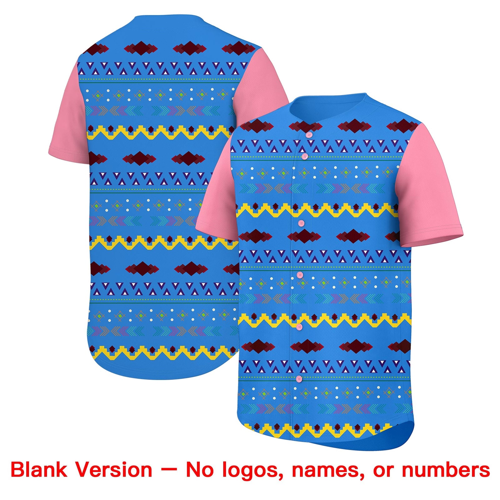 Custom Light Pink White Midnight Blue Mexican style Lightweight Baseball Jersey| KXKSHOP