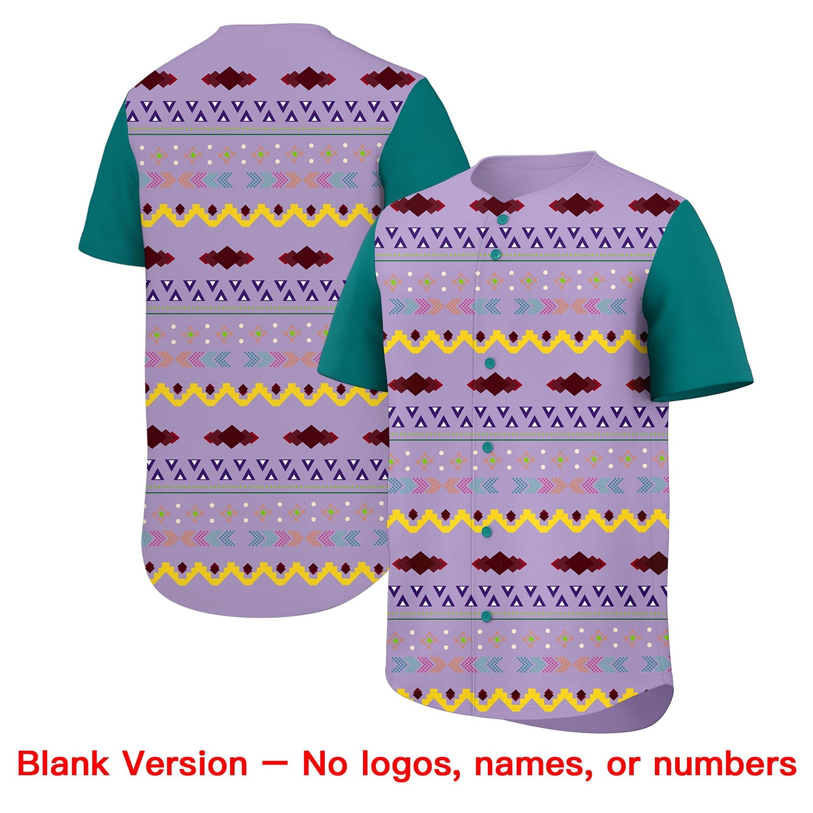 Custom Light Purple Teal White Mexican style Stretch Fabric Baseball Jersey| KXKSHOP