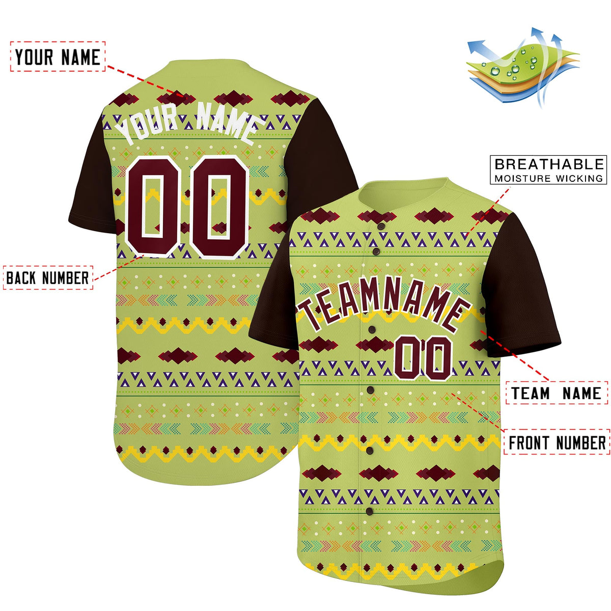 Custom Champagne Brown White Mexican style Lightweight Baseball Jersey| KXKSHOP