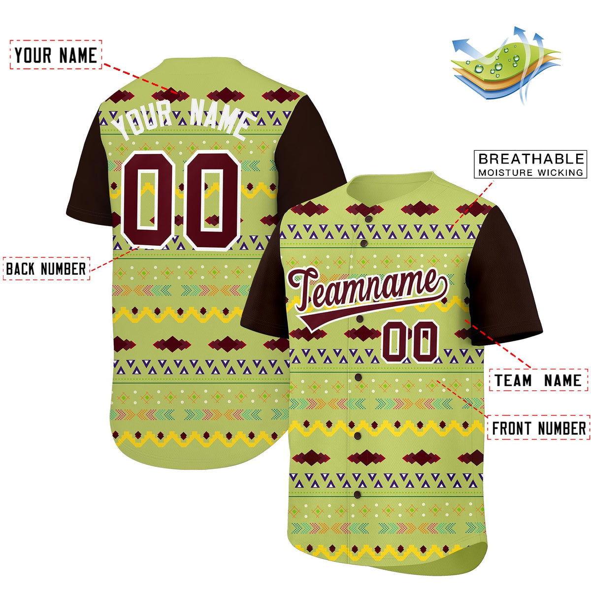 Custom Champagne Brown White Mexican style Lightweight Baseball Jersey| KXKSHOP