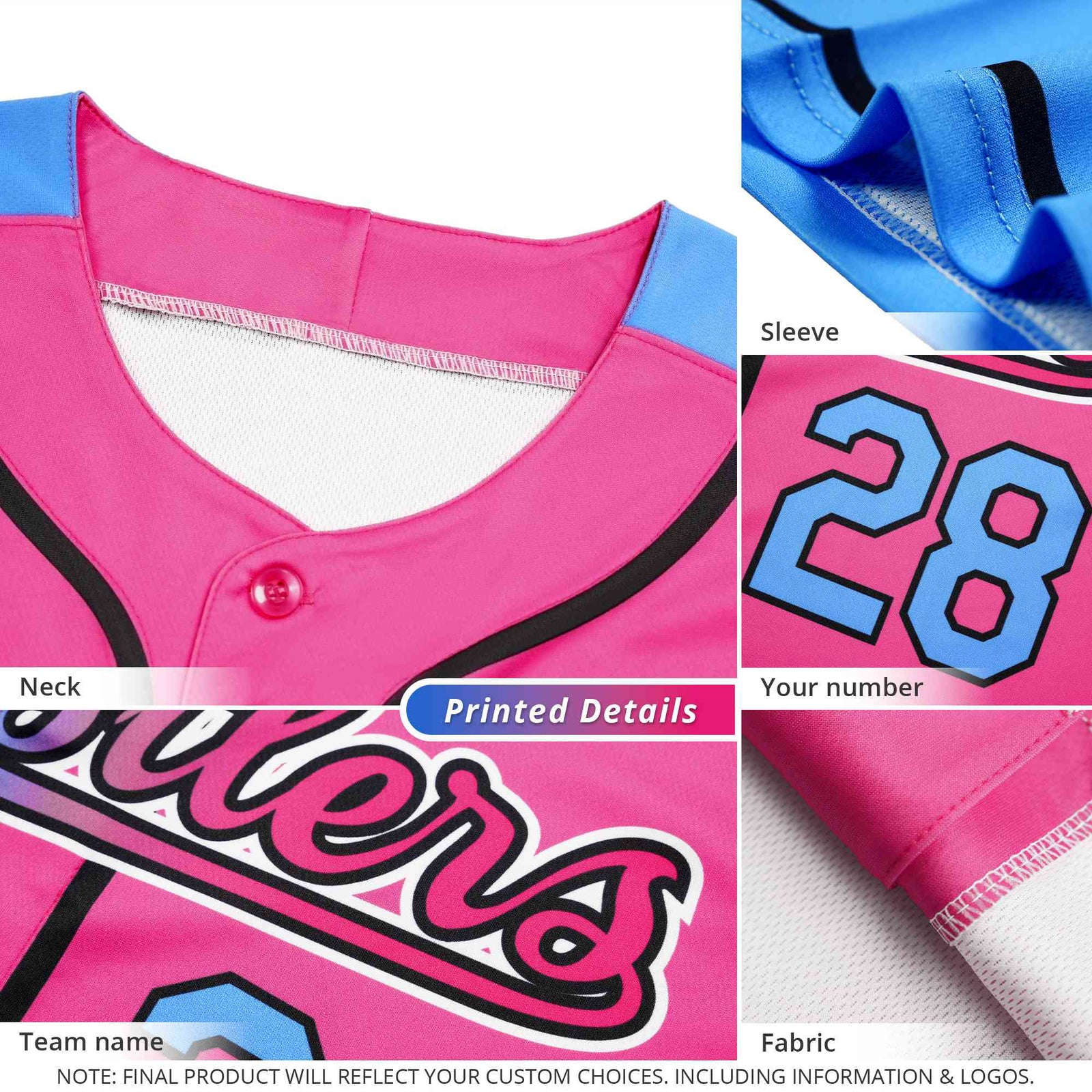 Custom Pink White Personalized Leopard Graffiti Pattern Side Design Authentic Baseball Jersey