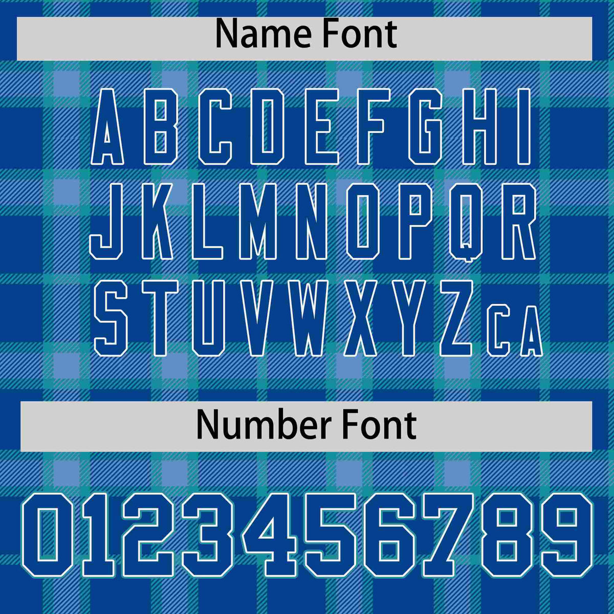 Custom Light Blue Personalized Plaid Design Authentic Baseball Jersey