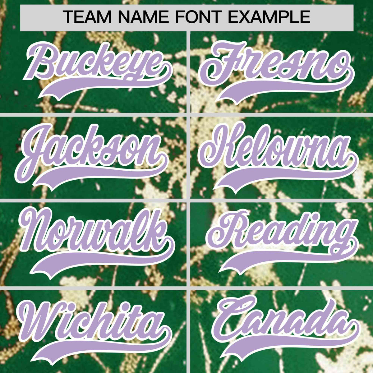 Custom Kelly Green Light Purple Metallic Gold Splatter Urban Streetwear Baseball Jersey