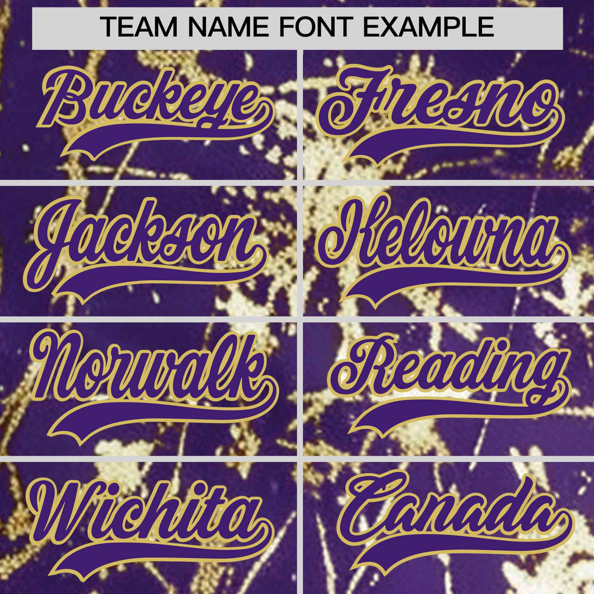 Custom Purple Old Gold Shiny Gold Cracked Texture Baseball Jersey