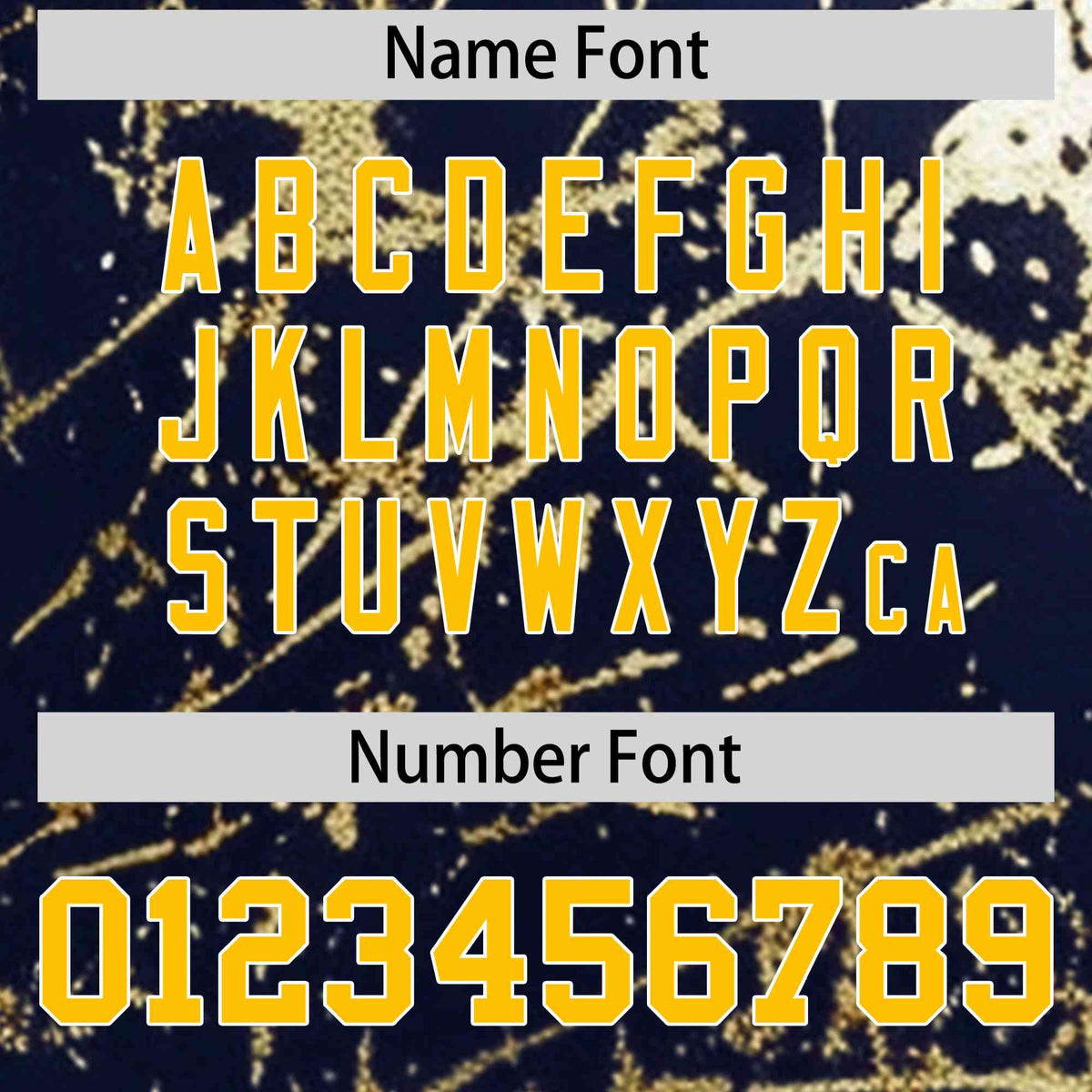 Custom Navy Yellow Metallic Gold Splatter Urban Streetwear Baseball Jersey