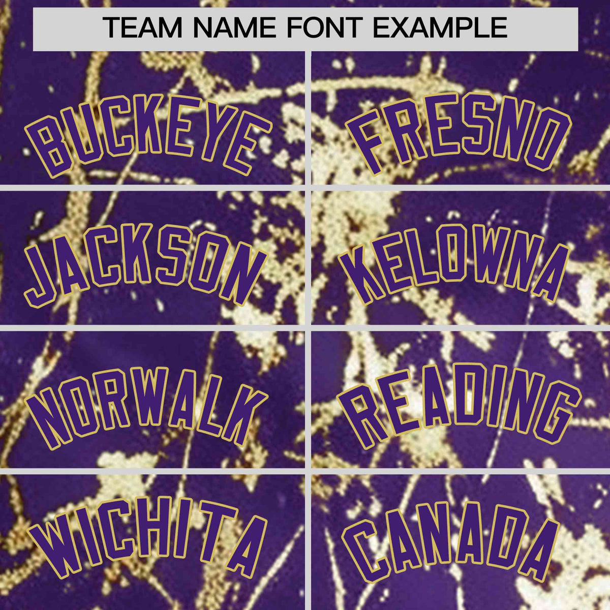 Custom Purple Old Gold Shiny Gold Cracked Texture Baseball Jersey