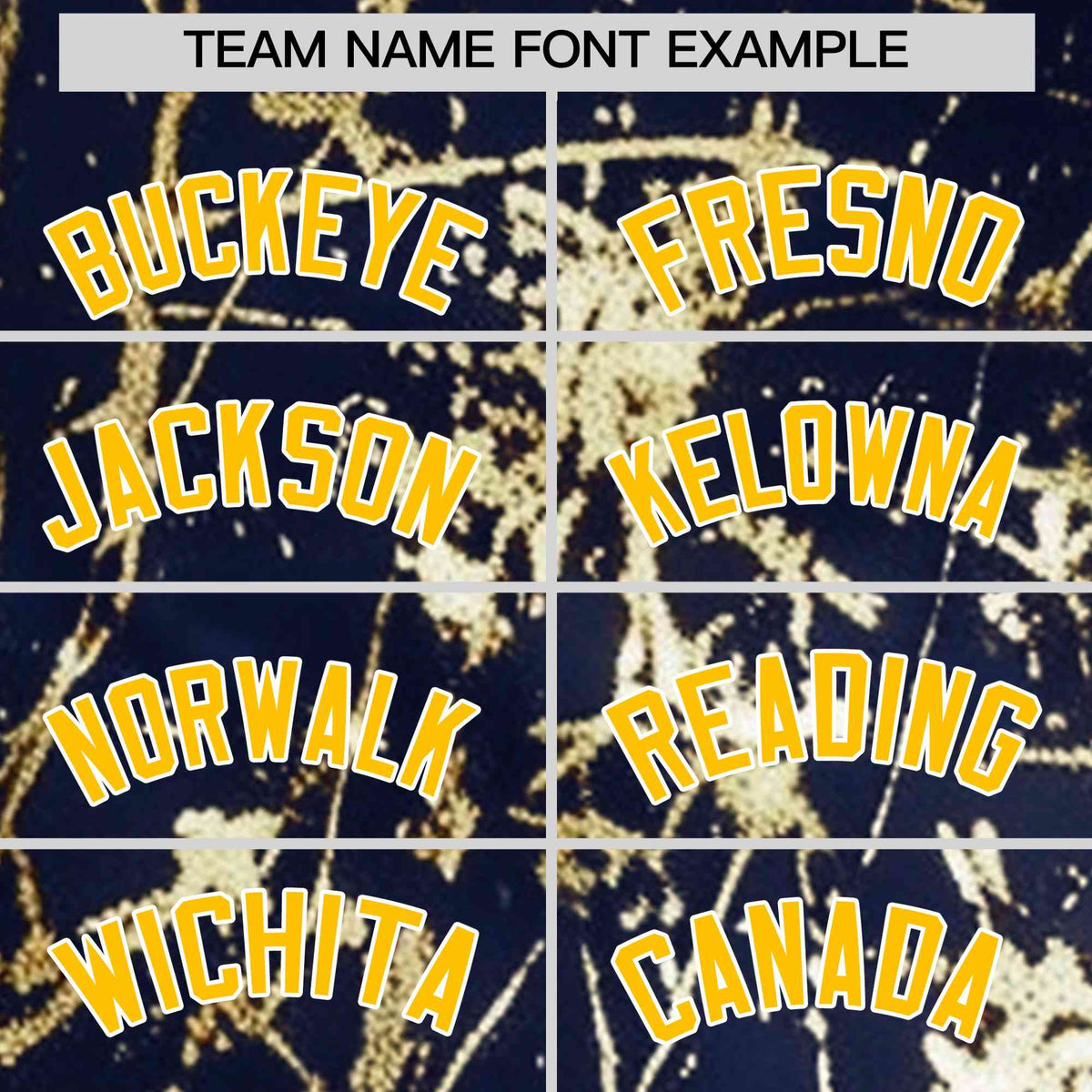 Custom Navy Yellow Metallic Gold Splatter Urban Streetwear Baseball Jersey