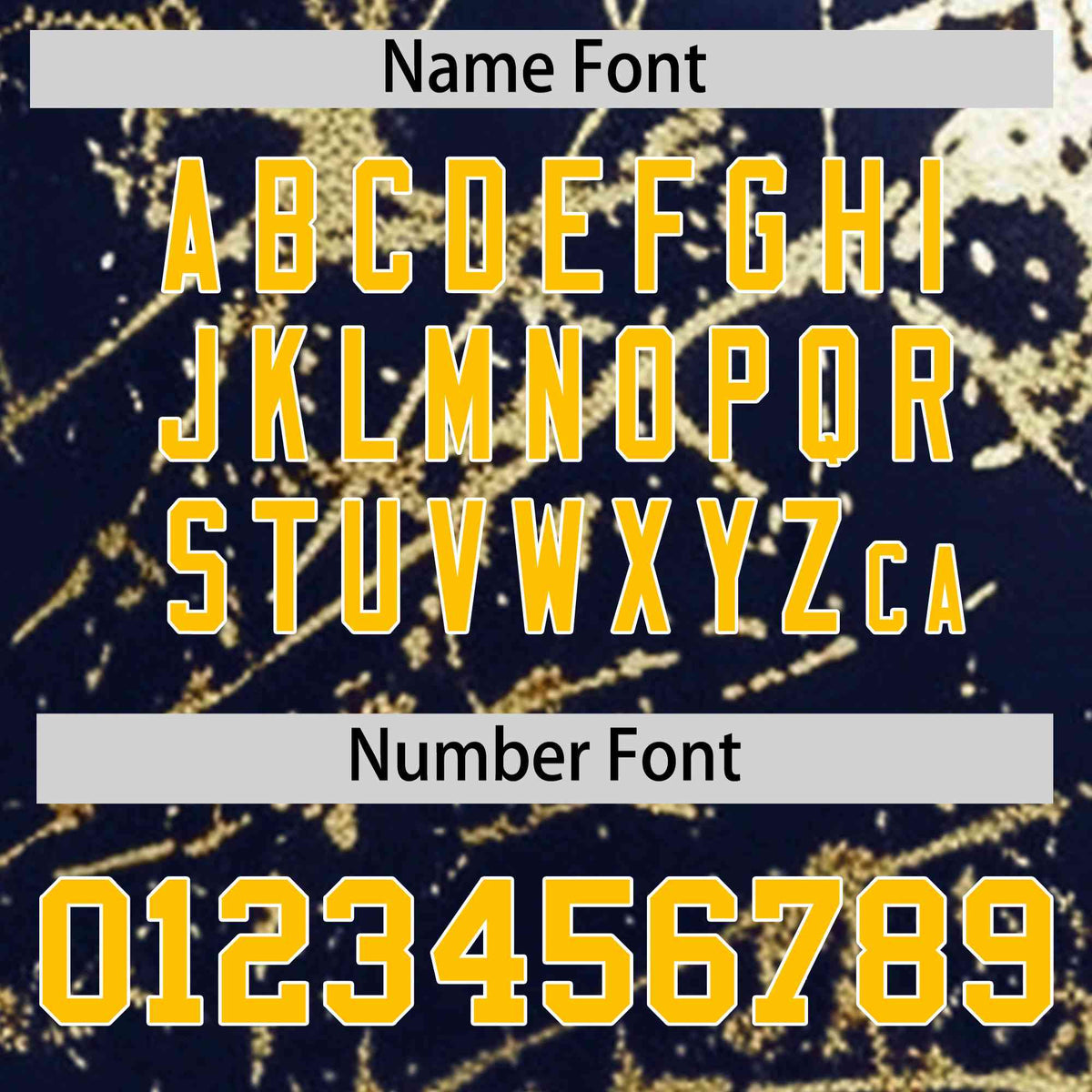 Custom Navy Yellow Metallic Gold Splatter Urban Streetwear Baseball Jersey