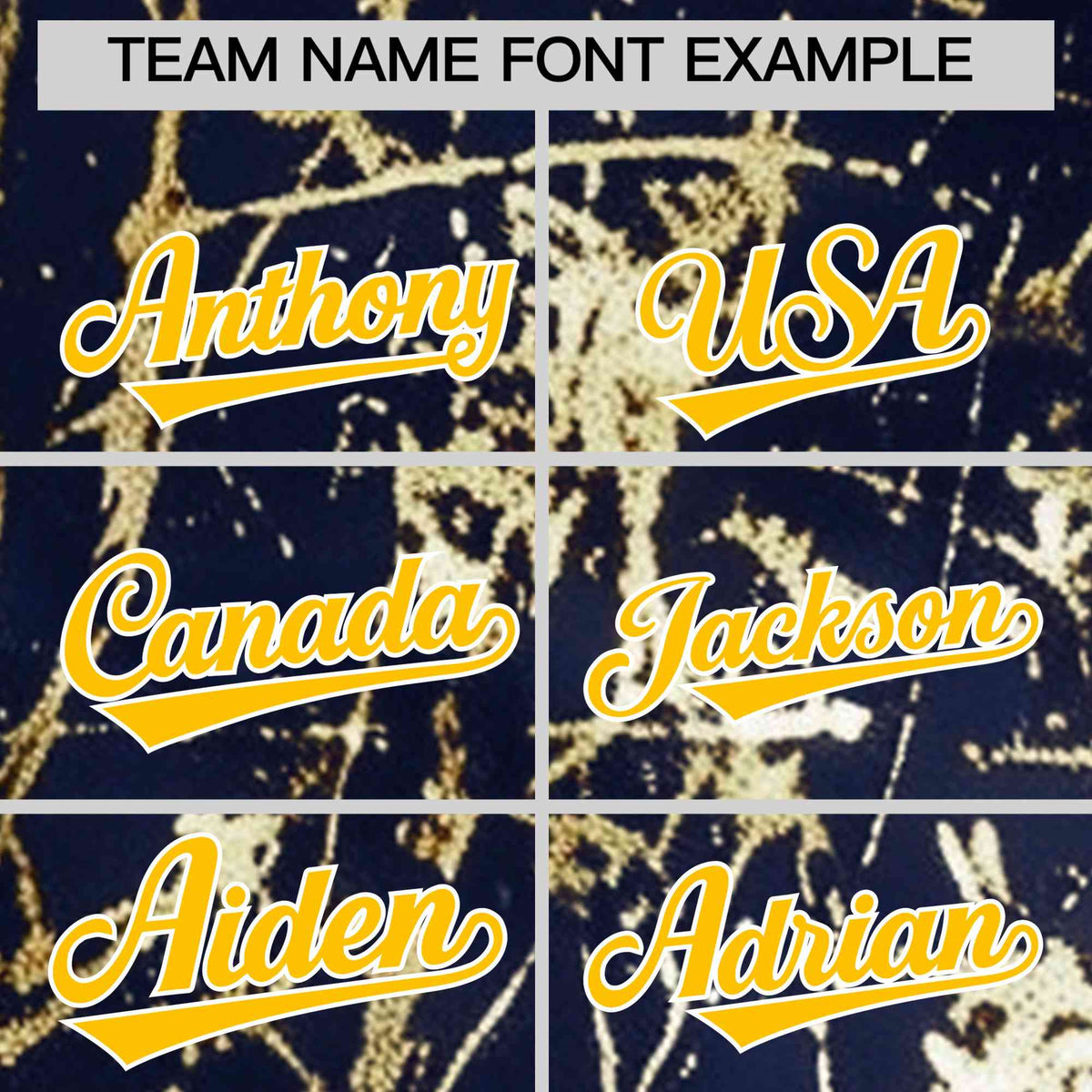 Custom Navy Yellow Metallic Gold Splatter Urban Streetwear Baseball Jersey| KXKSHOP