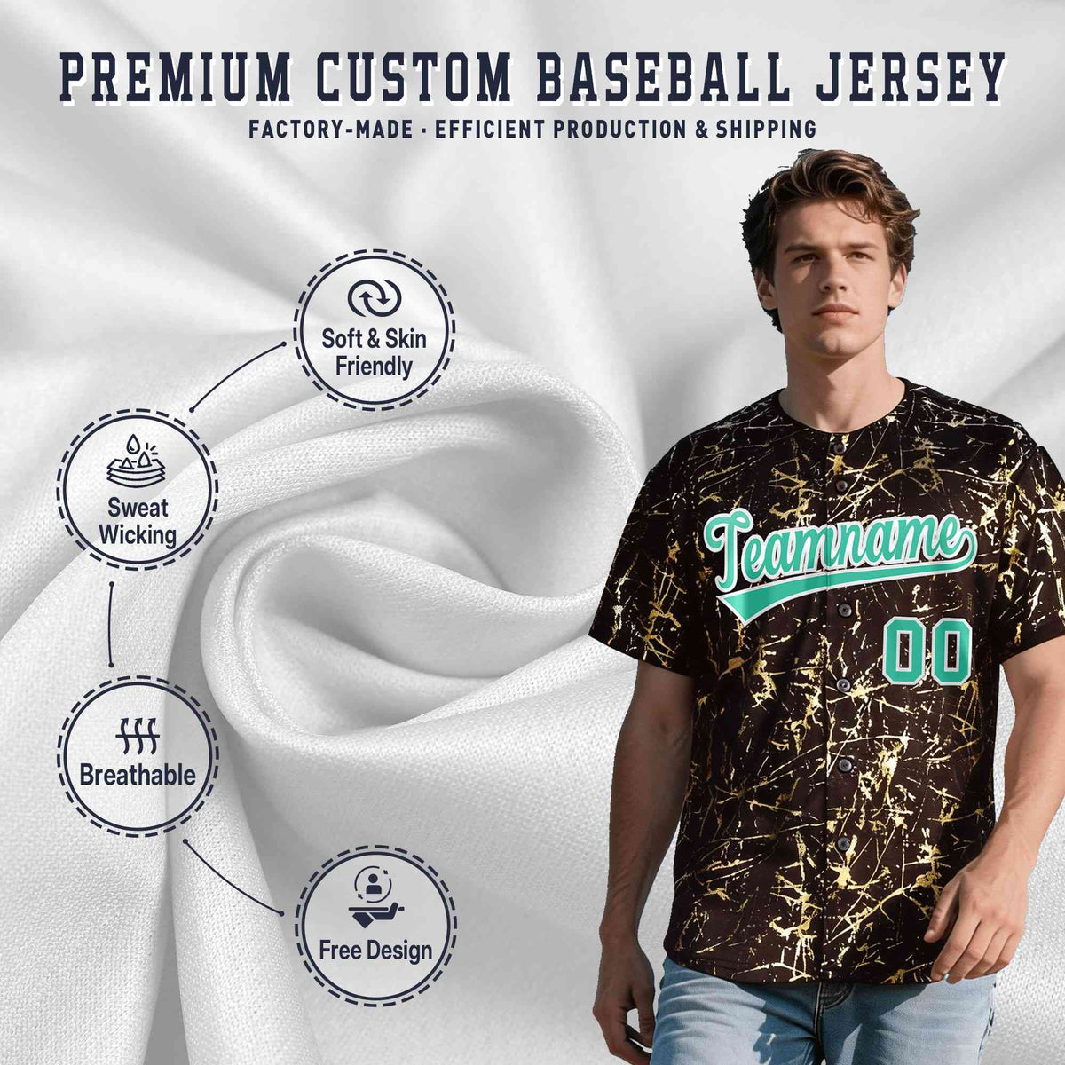 Custom Crimson Bright Green Metallic Gold Splatter Urban Streetwear Baseball Jersey| KXKSHOP