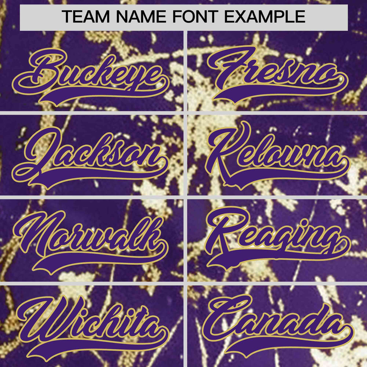 Custom Purple Old Gold Shiny Gold Cracked Texture Baseball Jersey